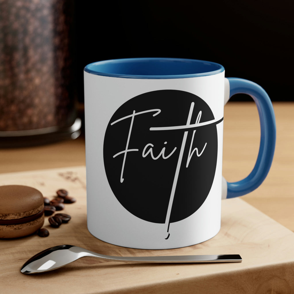 Two-tone Accent Ceramic Mug 11oz - Faith Illustration