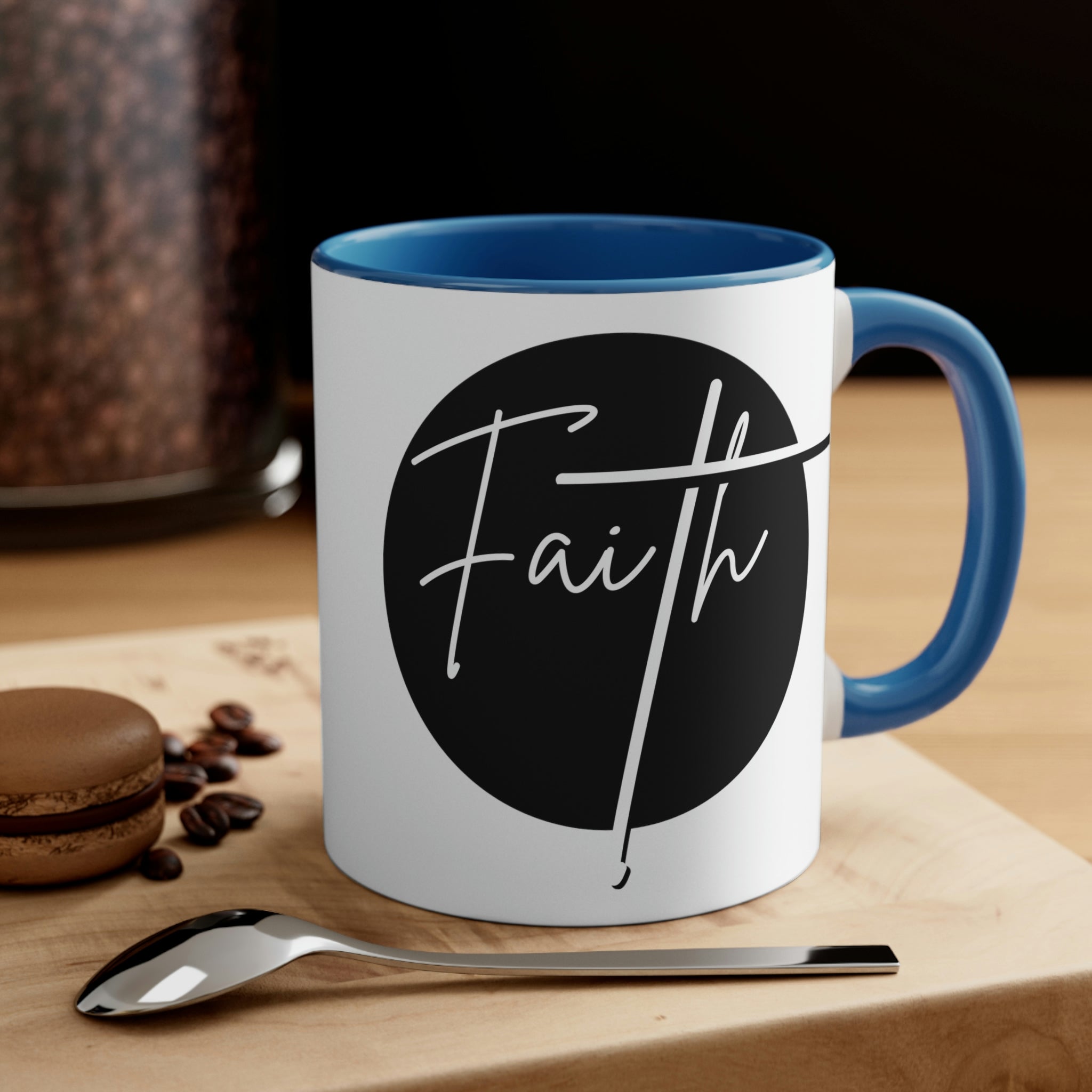 Two-tone Accent Ceramic Mug 11oz - Faith Illustration