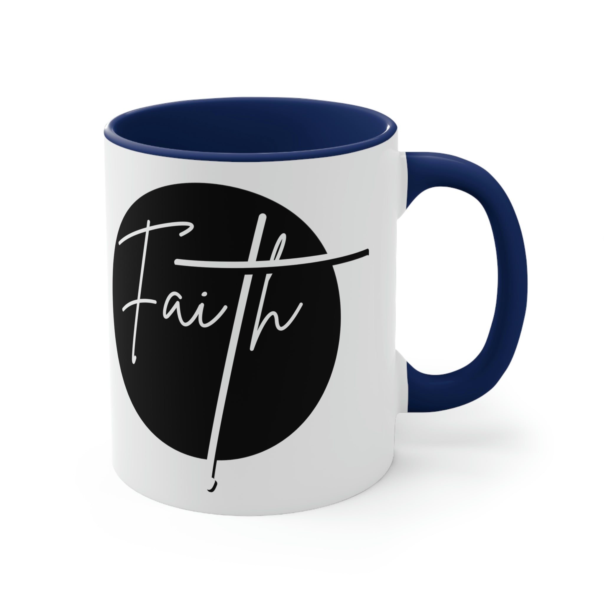 Two-tone Accent Ceramic Mug 11oz - Faith Illustration