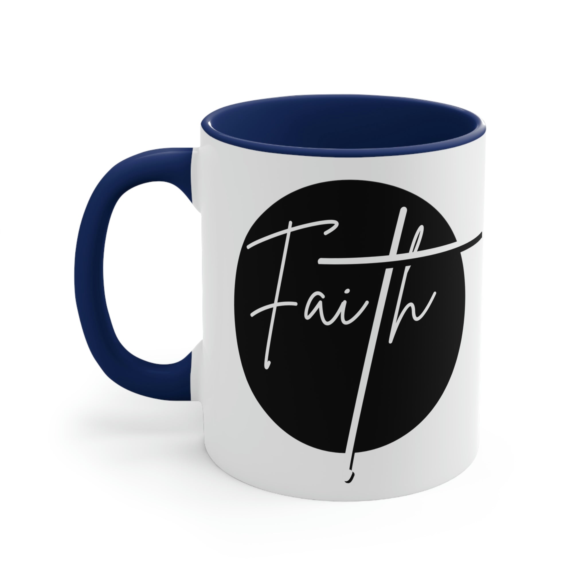 Two-tone Accent Ceramic Mug 11oz - Faith Illustration