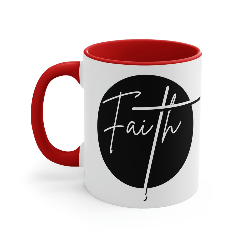Two-tone Accent Ceramic Mug 11oz - Faith Illustration