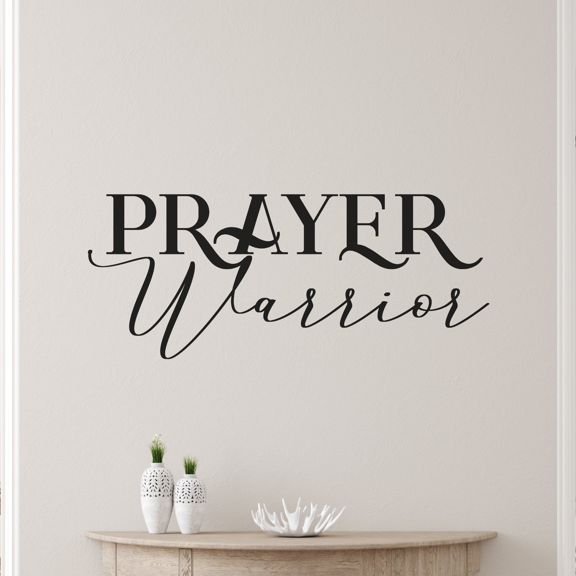 Decor - Prayer Warrior Removable Vinyl Wall Decal - Easy Peel and