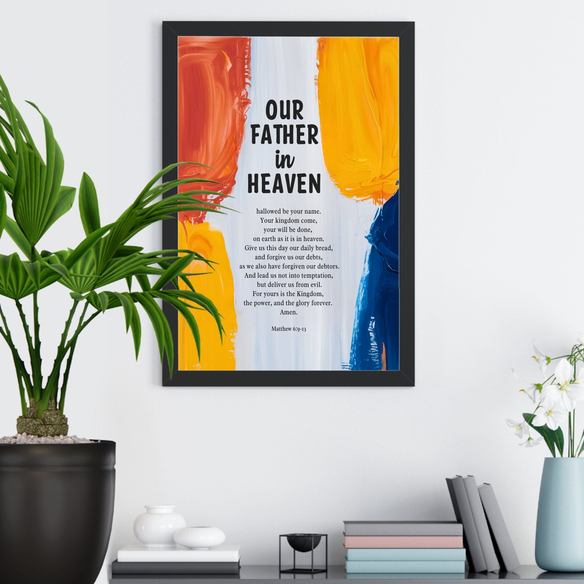 Wall Decor Giclee Poster Art Print - our Father Bible Verse - Abstract