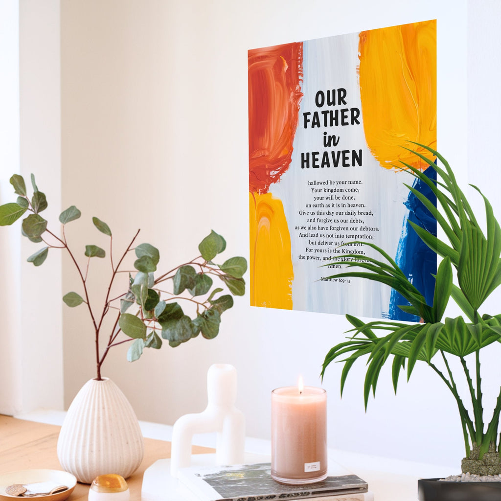 Wall Decor Giclee Poster Art Print - our Father Bible Verse - Abstract