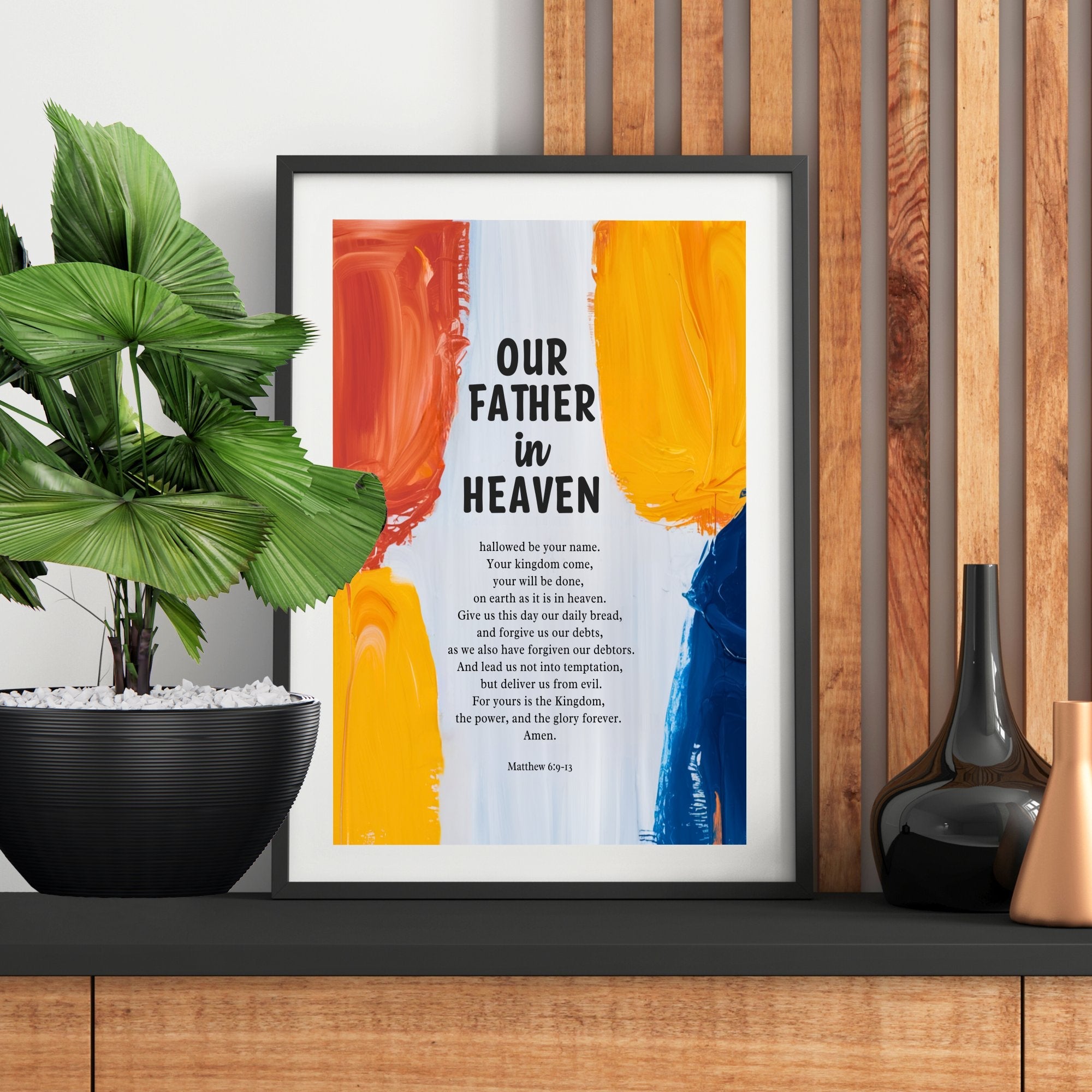Wall Decor Giclee Poster Art Print - our Father Bible Verse - Abstract