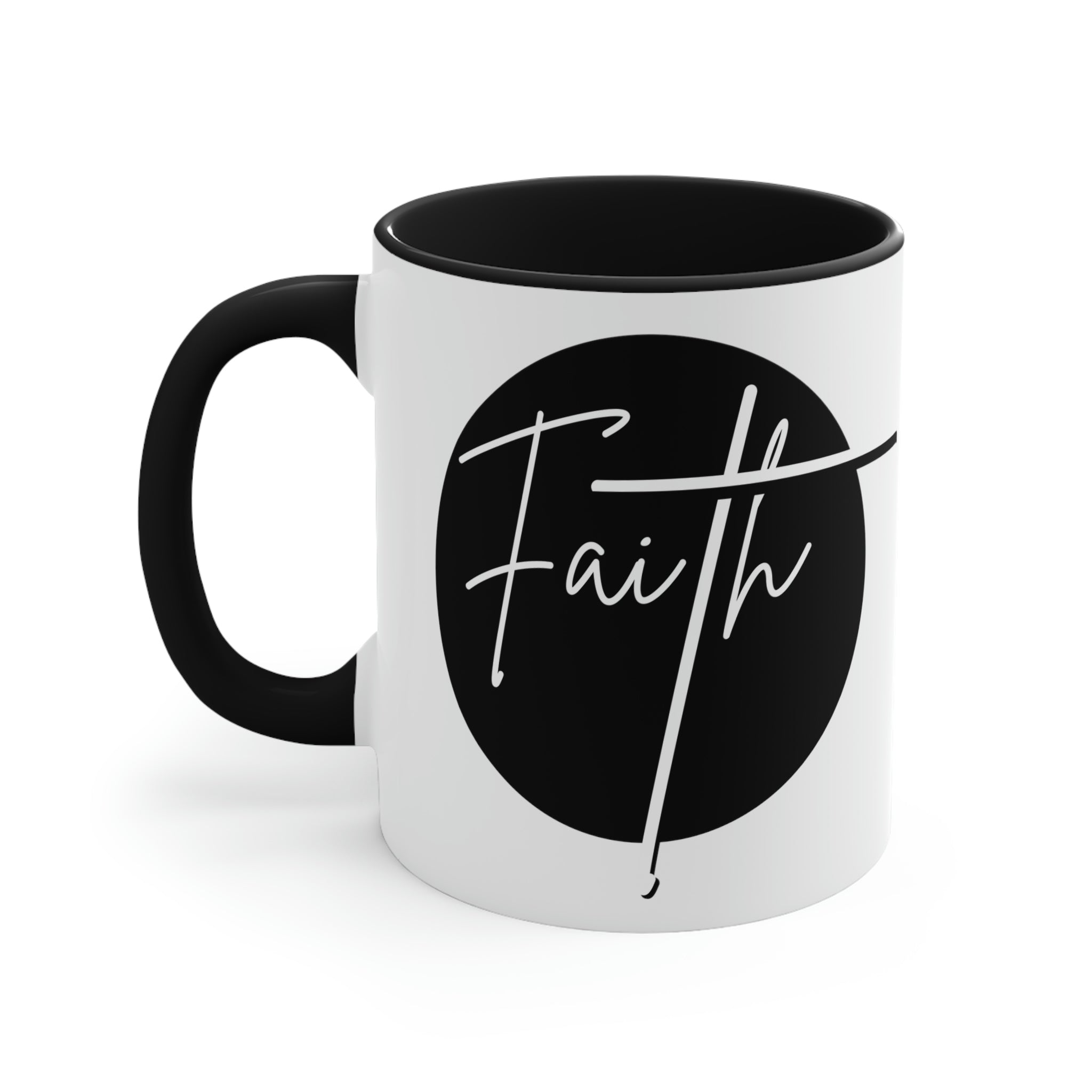 Two-tone Accent Ceramic Mug 11oz - Faith Illustration