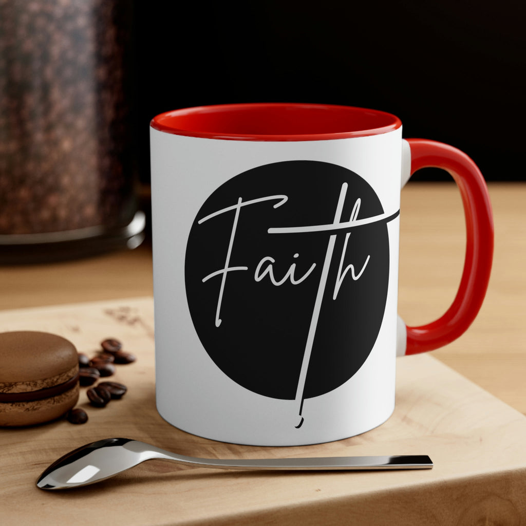 Two-tone Accent Ceramic Mug 11oz - Faith Illustration