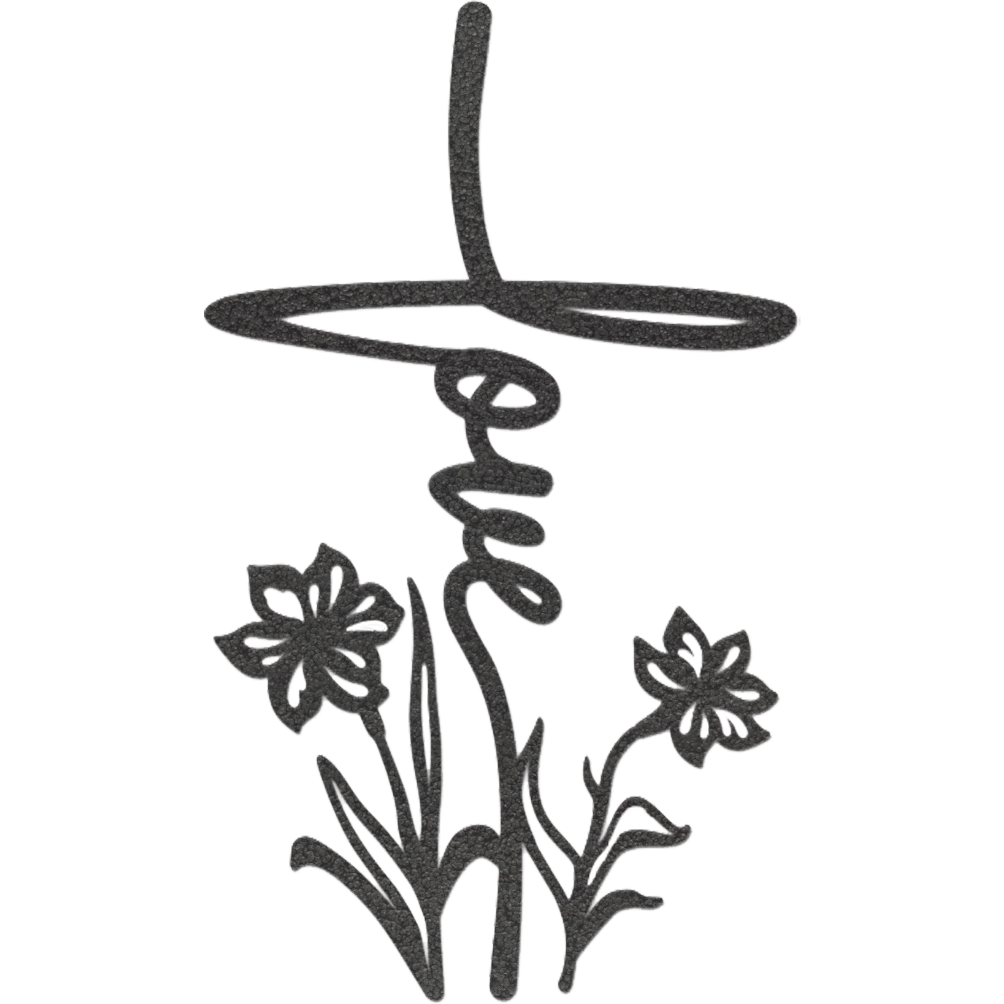 Love Flower Cross - Metal Wall Art