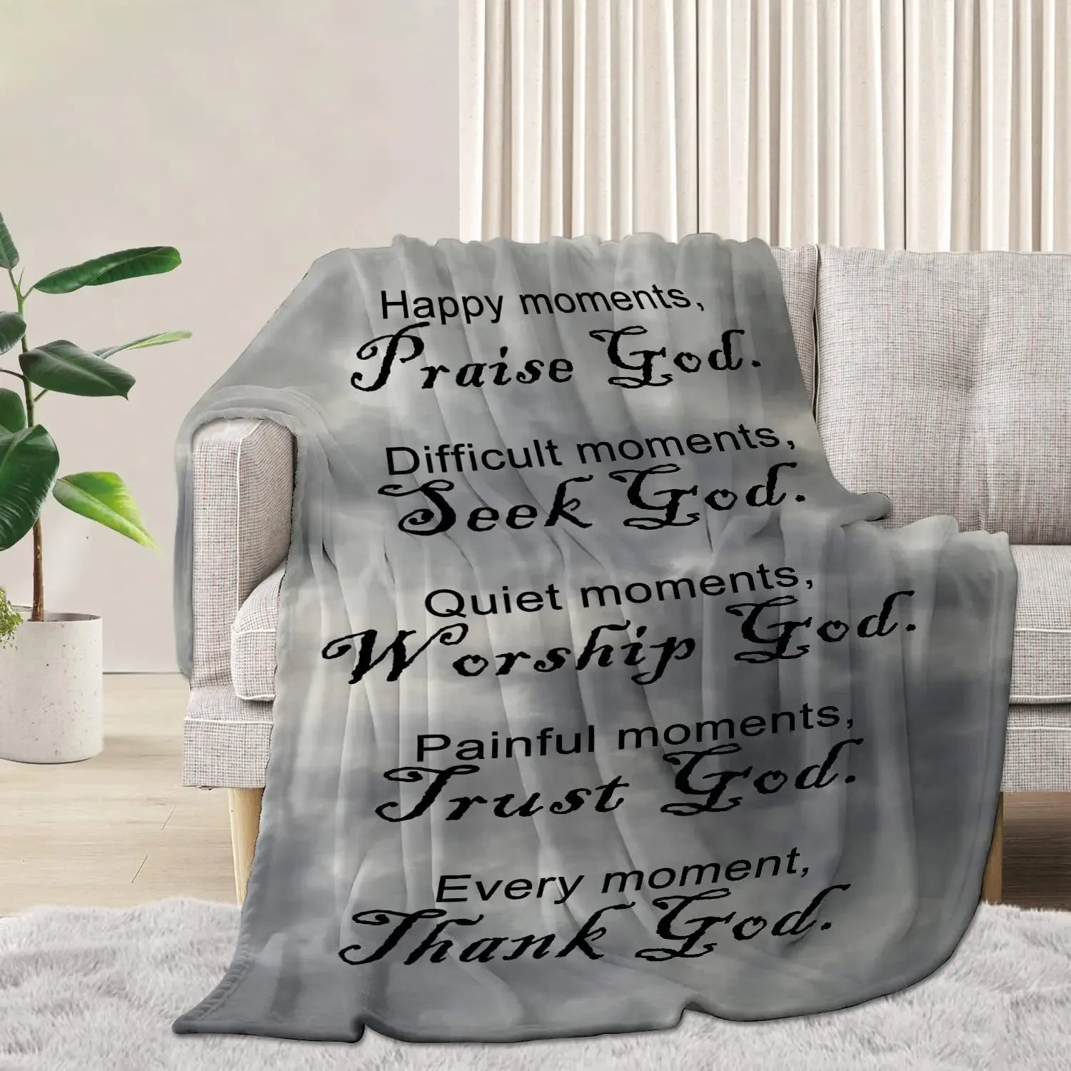 Christian Blanket Religious Healing Mind Inspirational Faith Throw