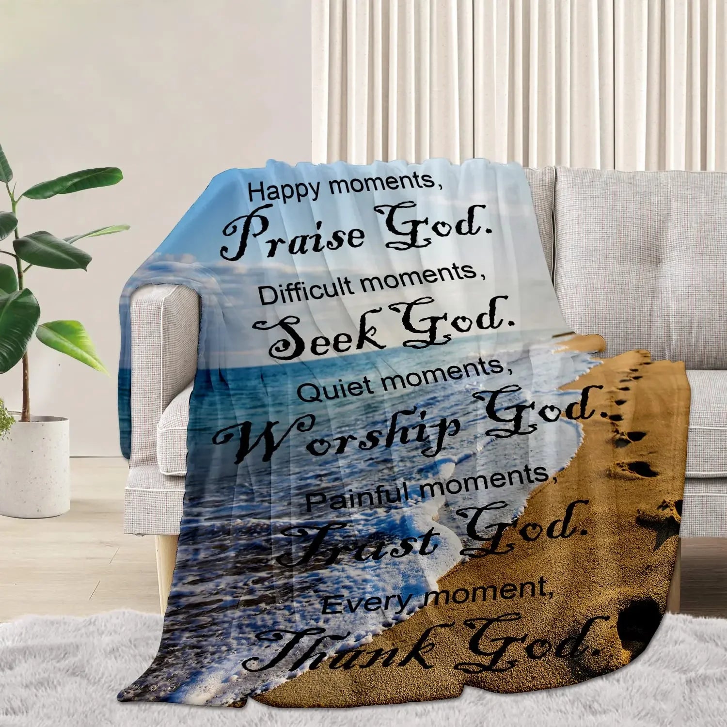 Christian Blanket Religious Healing Mind Inspirational Faith Throw