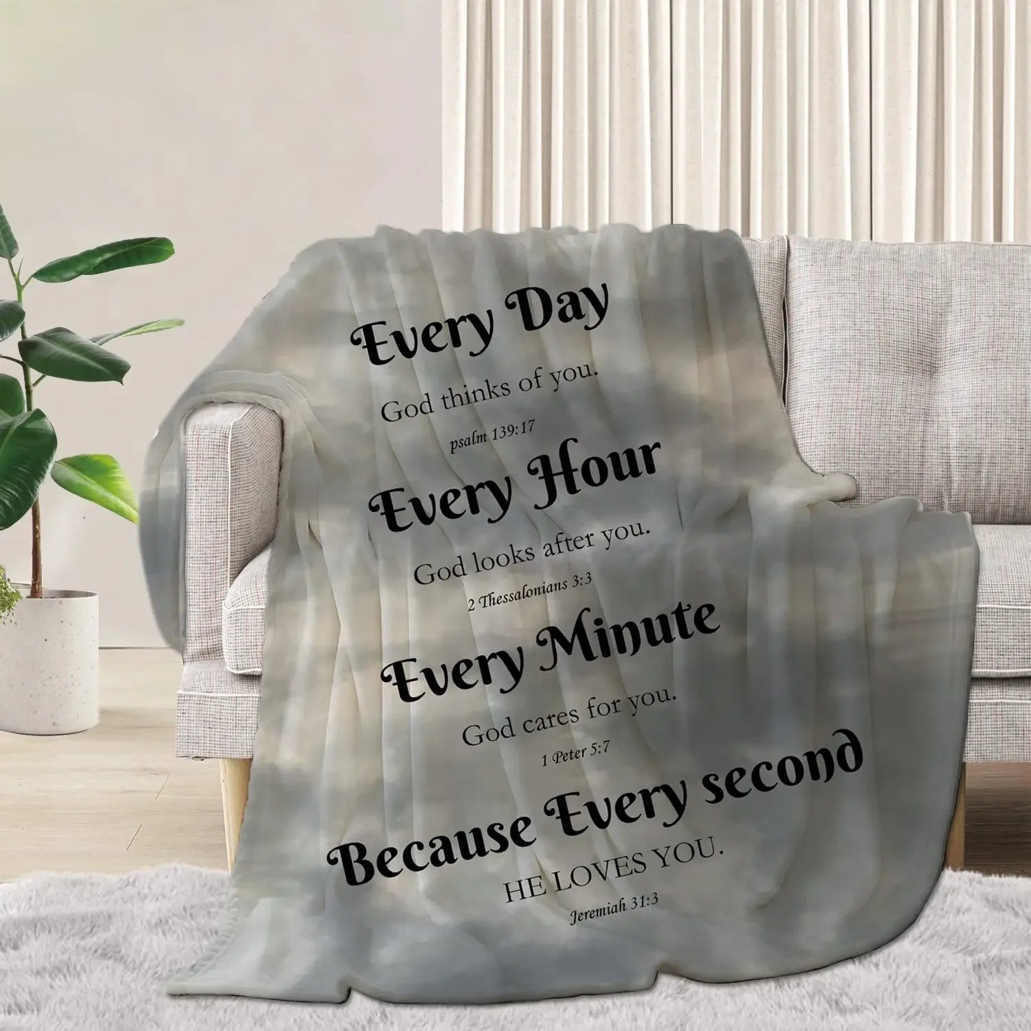 Christian Blanket Religious Healing Mind Inspirational Faith Throw