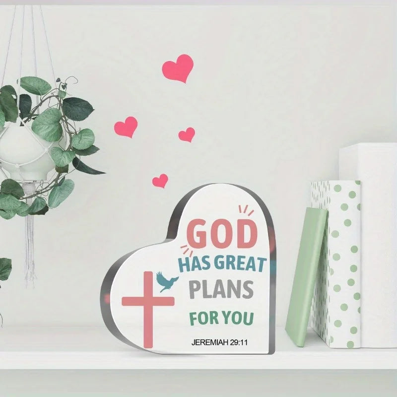 Christian Heart Acrylic, Bible Verse Gift