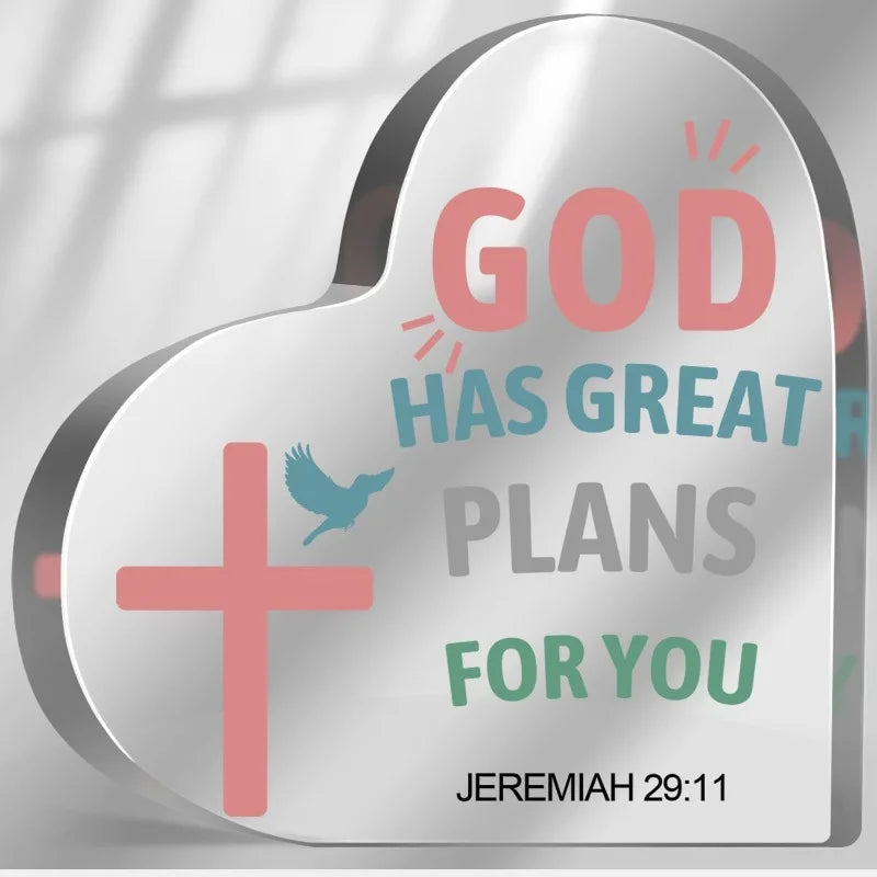 Christian Heart Acrylic, Bible Verse Gift