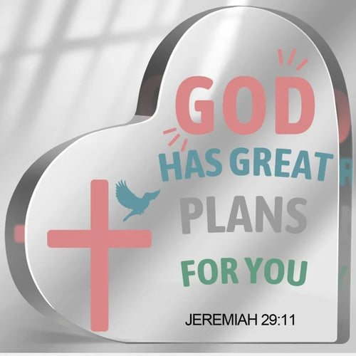 Christian Heart Acrylic, Bible Verse Gift