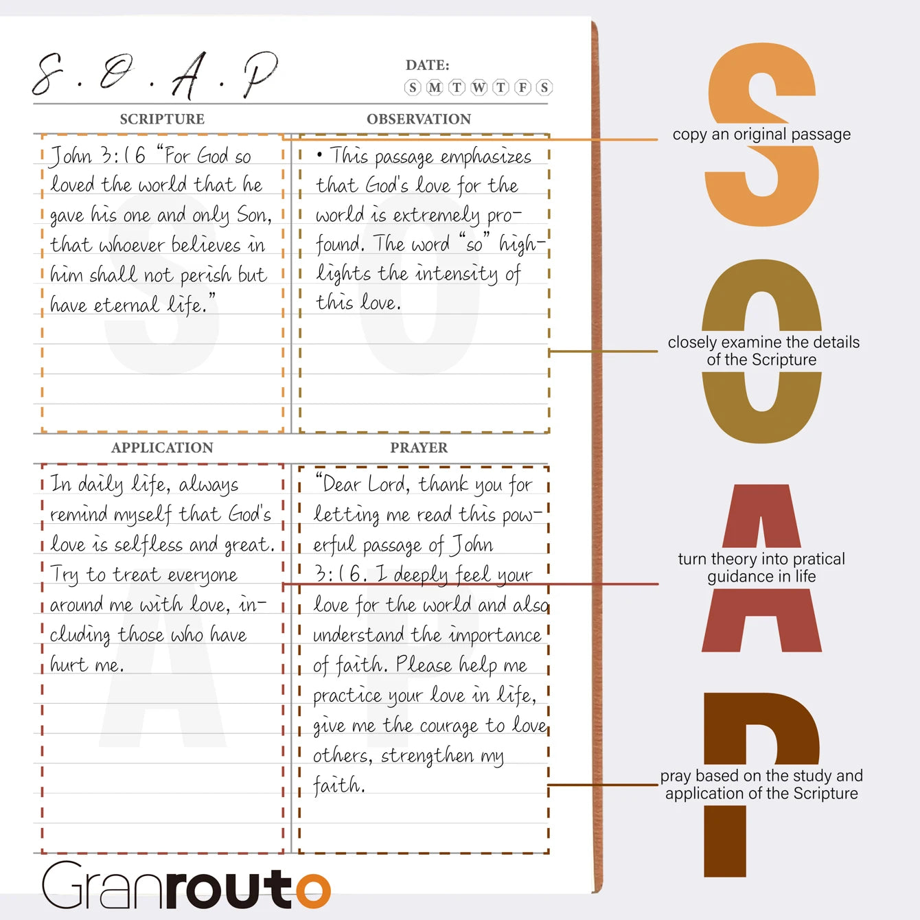 S.O.A.P Method Bible Study Journal, Prayer & Devotional Notebook,