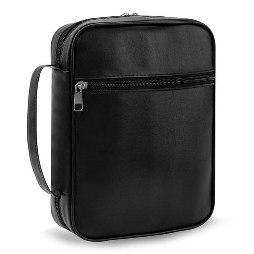 Large Capacity Black Bible Carrying Case with Handle