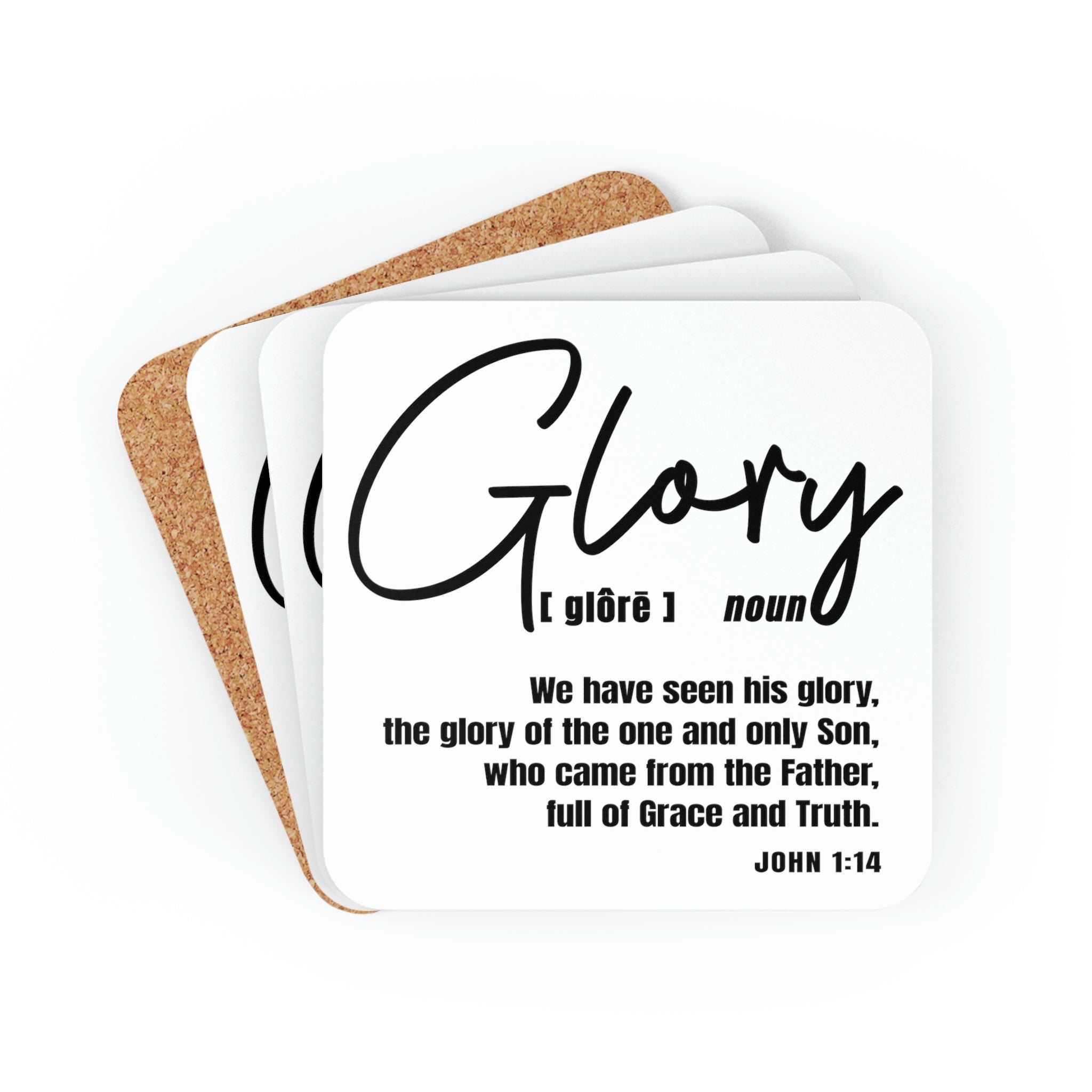Home Decor Coaster Set - 4 Piece Home/office Glory Christian