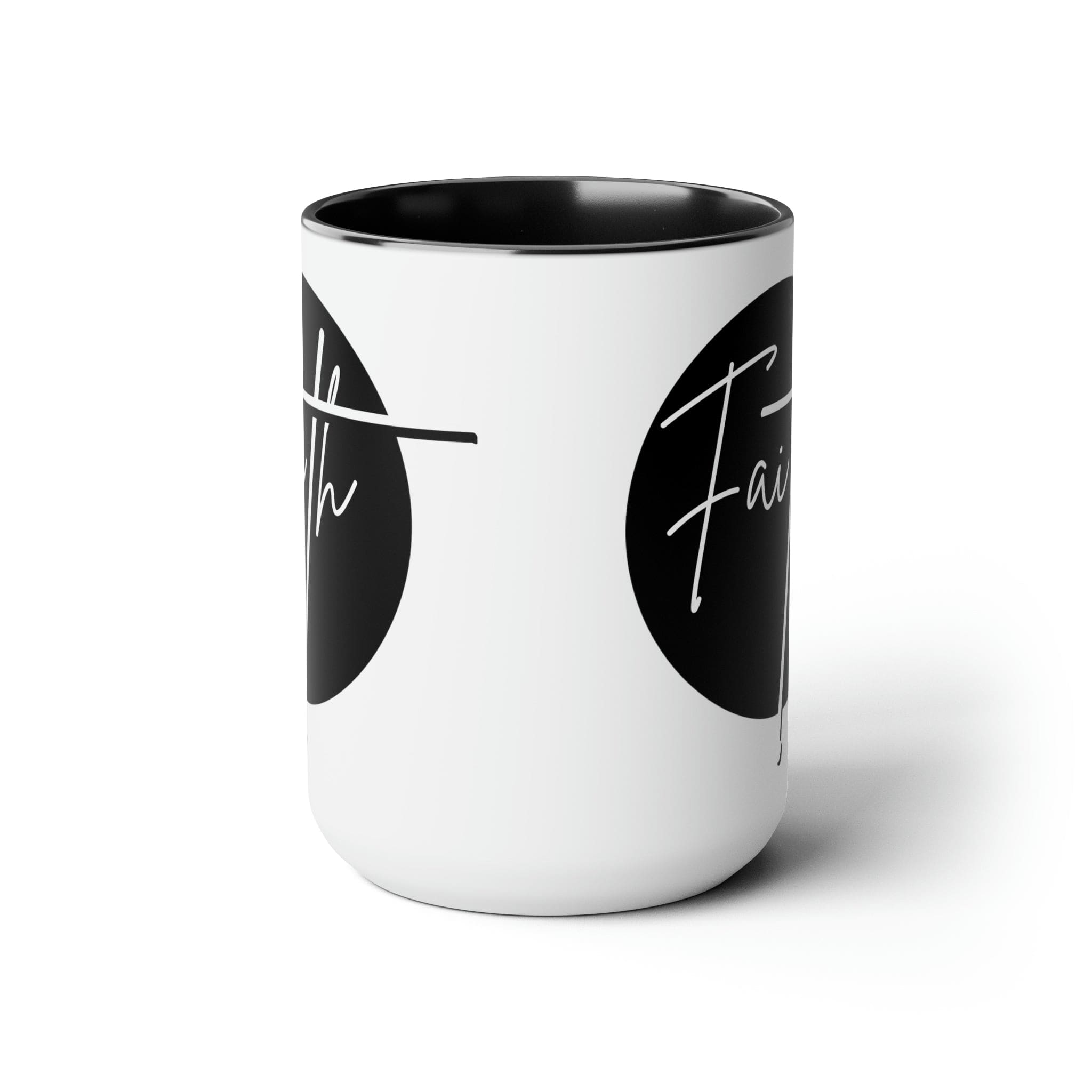 Ceramic Coffee Mug 15oz - Faith - Christian Affirmation and White