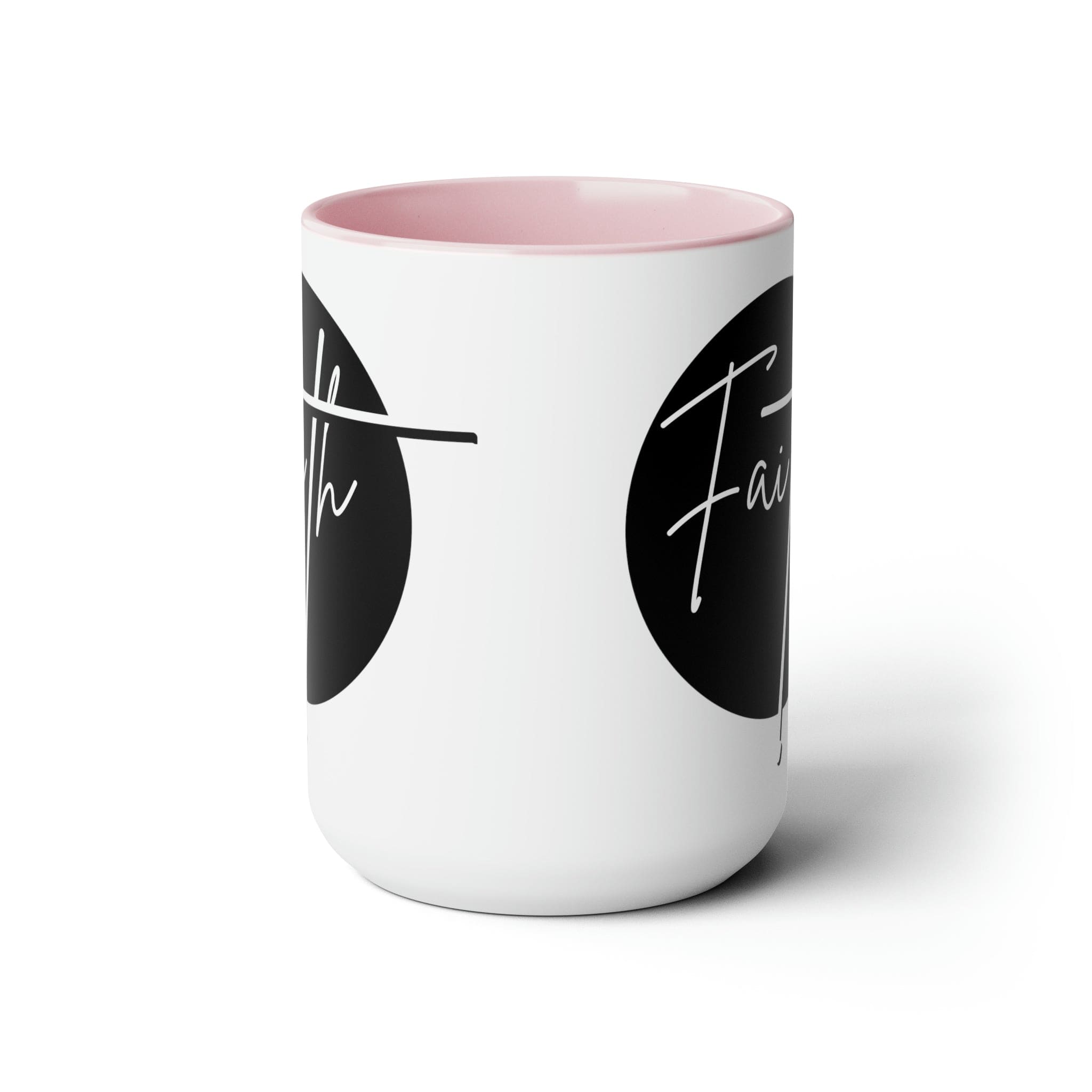 Ceramic Coffee Mug 15oz - Faith - Christian Affirmation and White