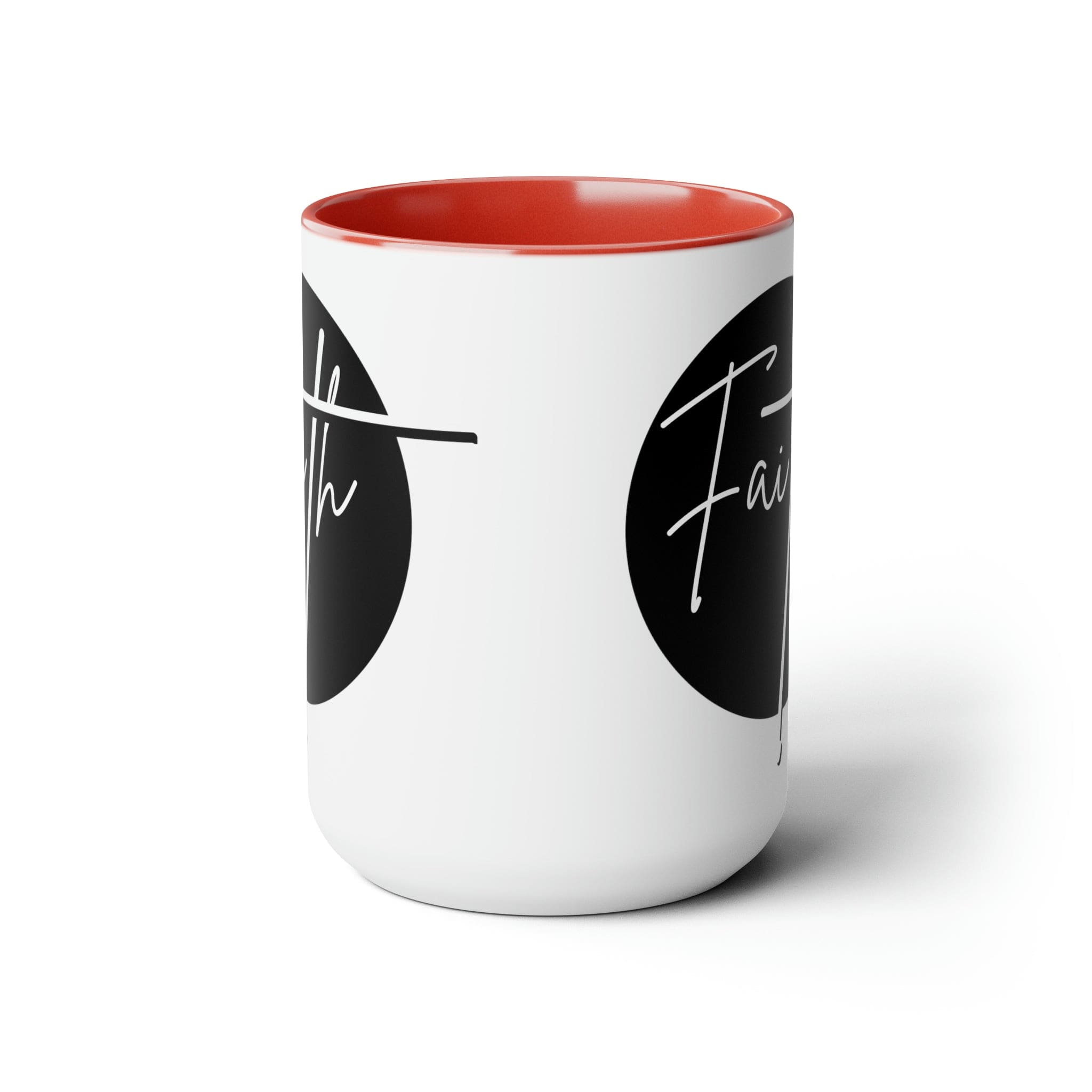 Ceramic Coffee Mug 15oz - Faith - Christian Affirmation and White