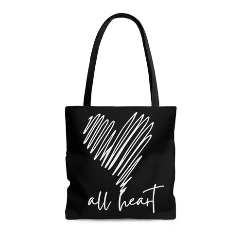 Large Tote Bag - Say it Soul - All Heart White Line Art Print