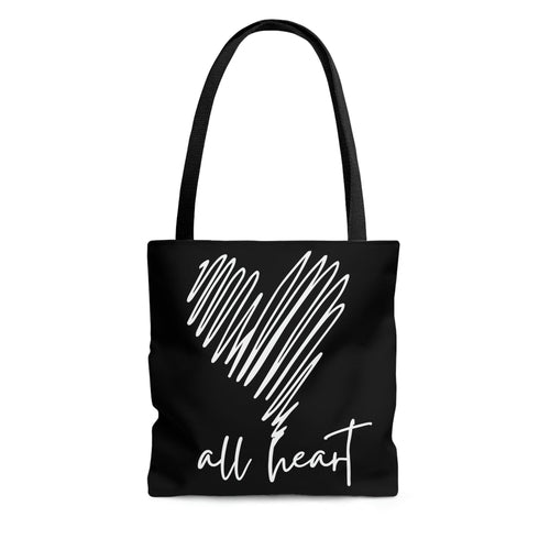 Large Tote Bag - Say it Soul - All Heart White Line Art Print