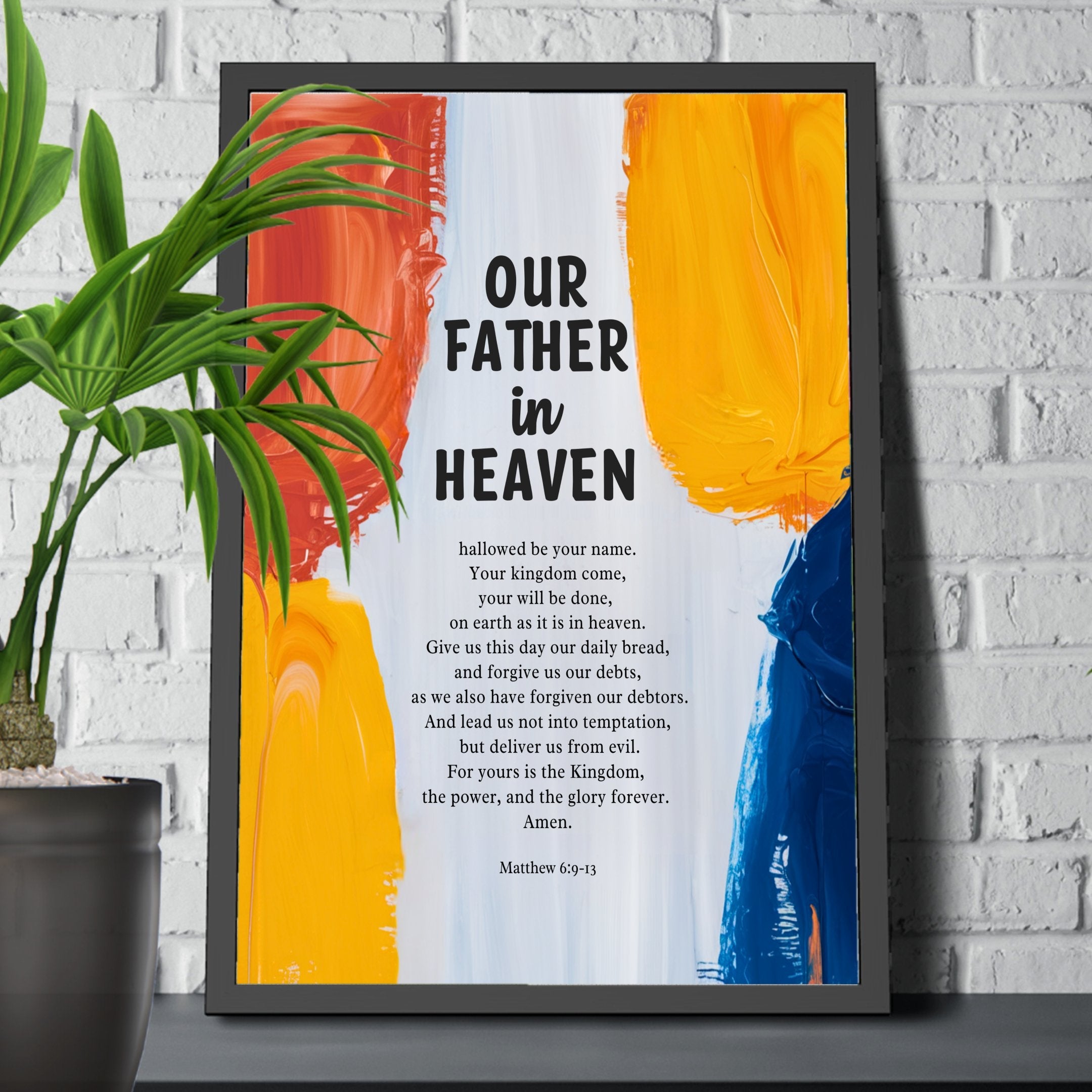Wall Decor Giclee Poster Art Print - our Father Bible Verse - Abstract