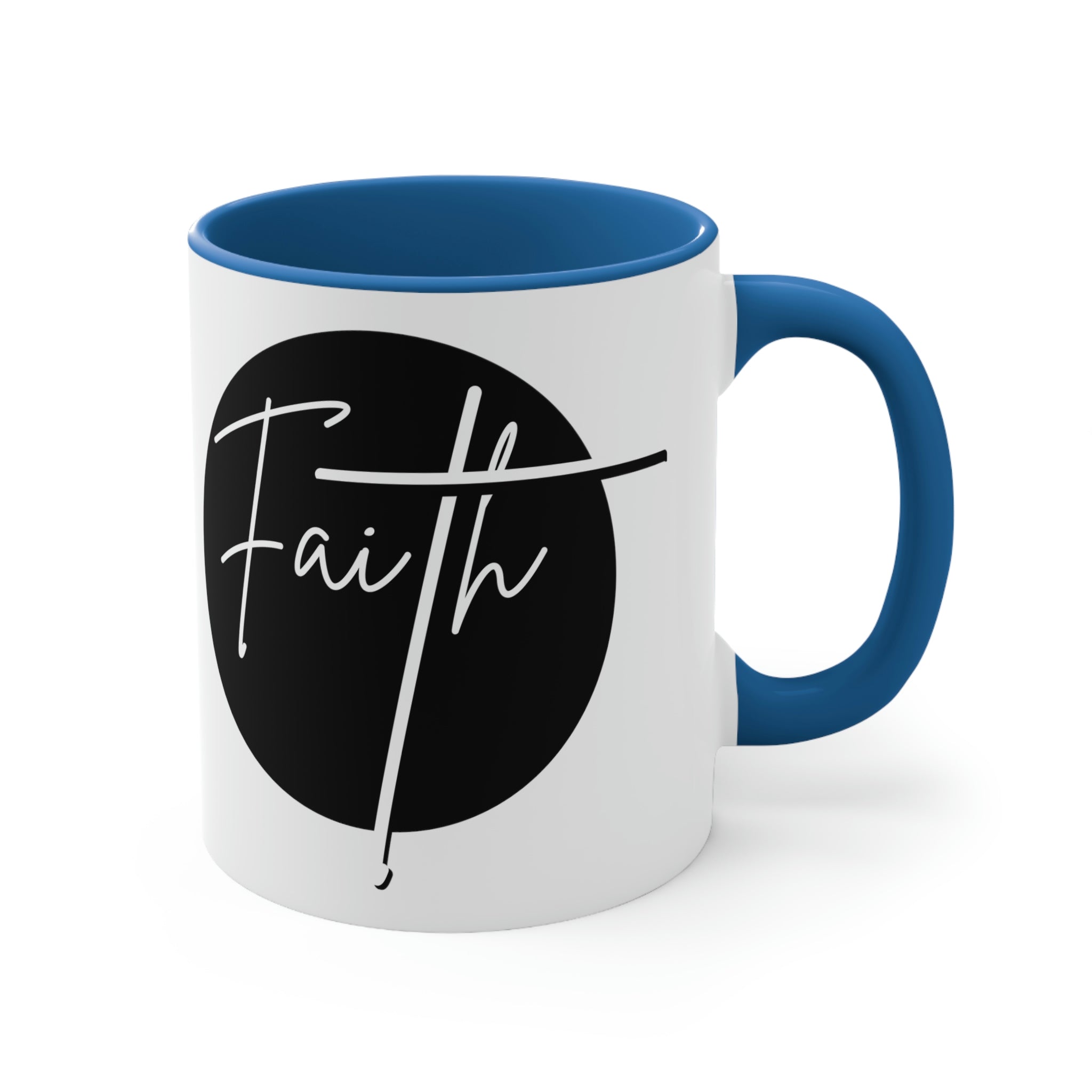 Two-tone Accent Ceramic Mug 11oz - Faith Illustration