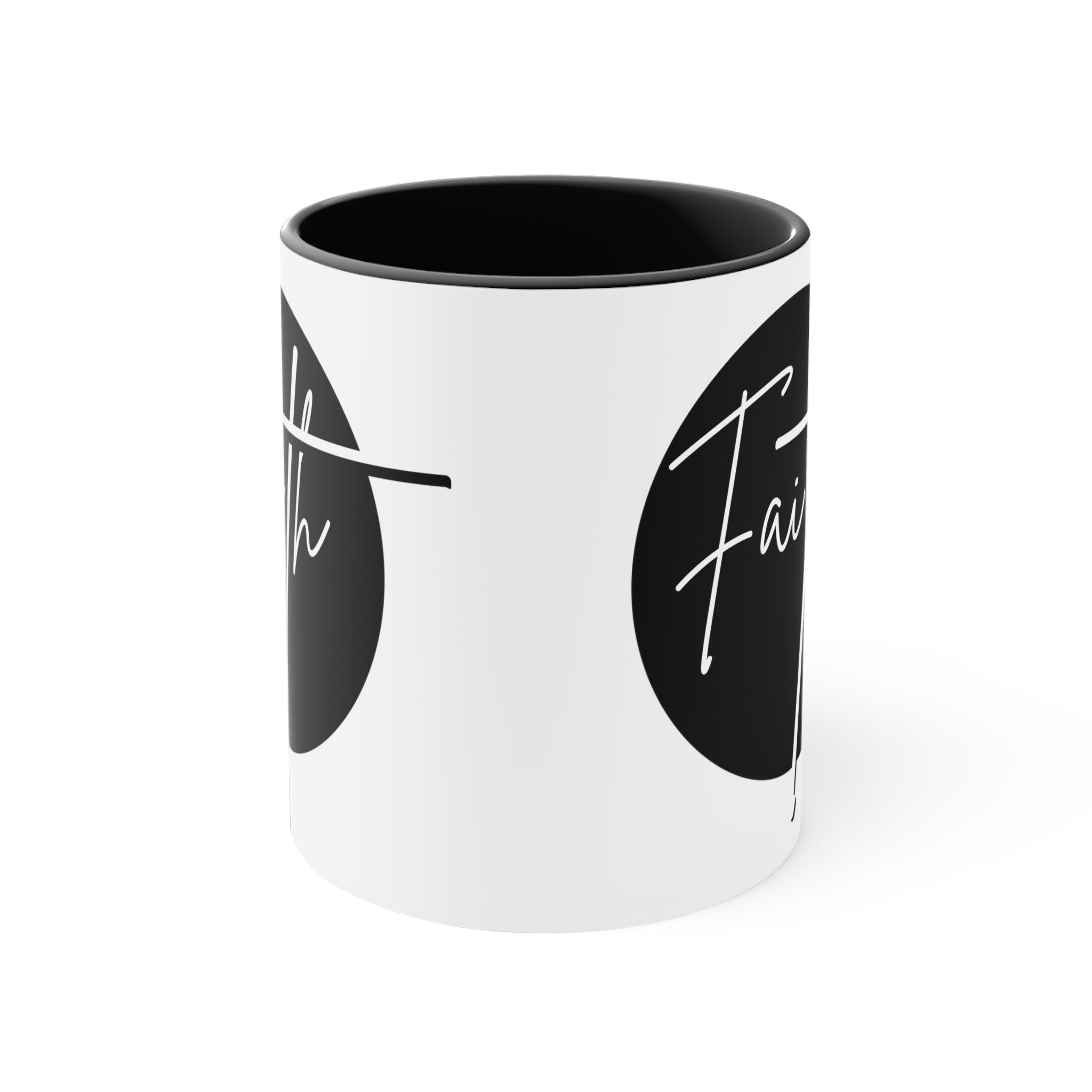 Two-tone Accent Ceramic Mug 11oz - Faith Illustration