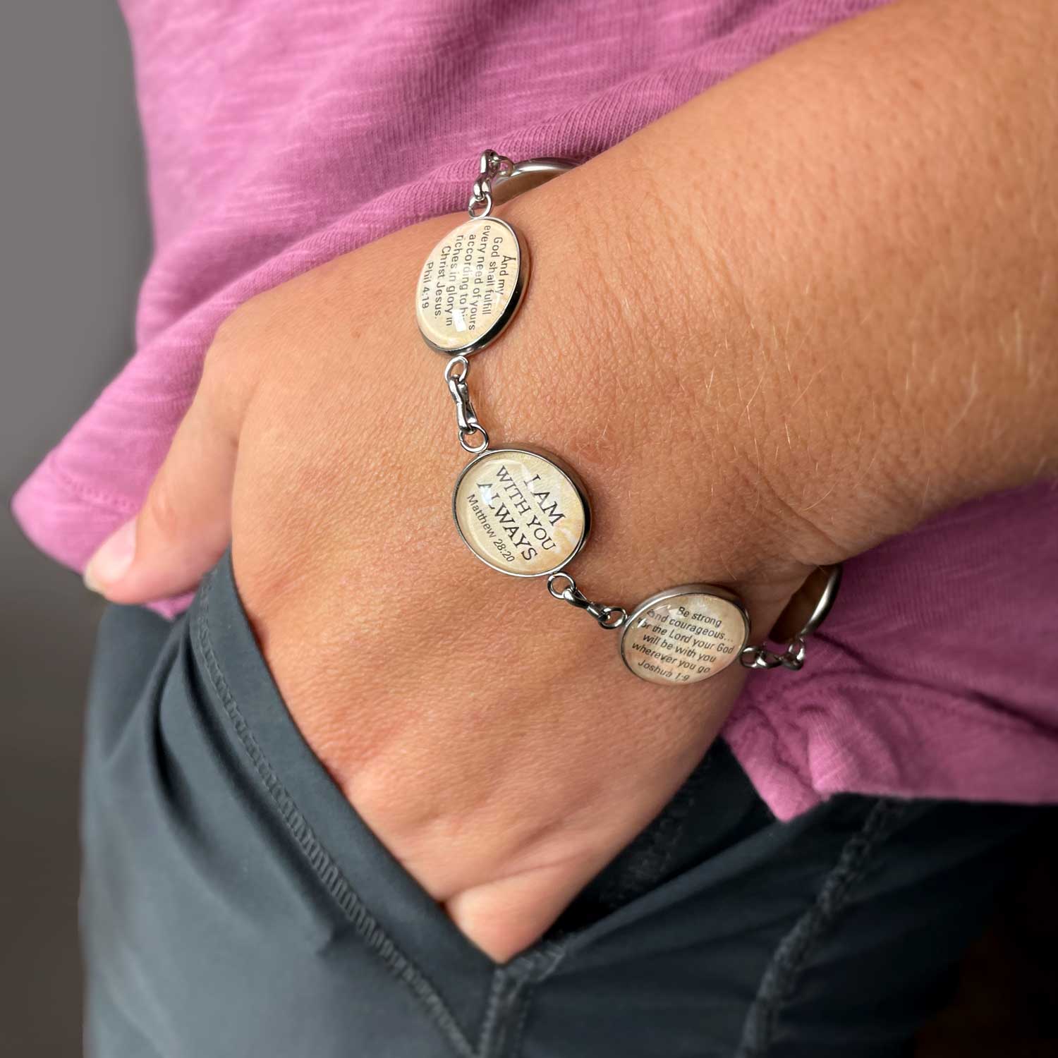 I Love Books - Stainless Steel Charm Bracelet