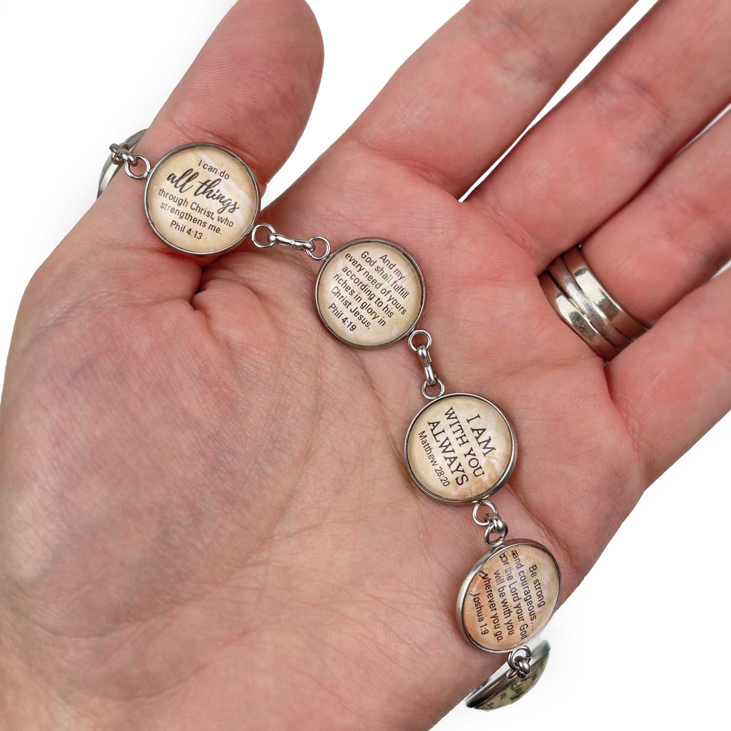 I Love Books - Stainless Steel Charm Bracelet