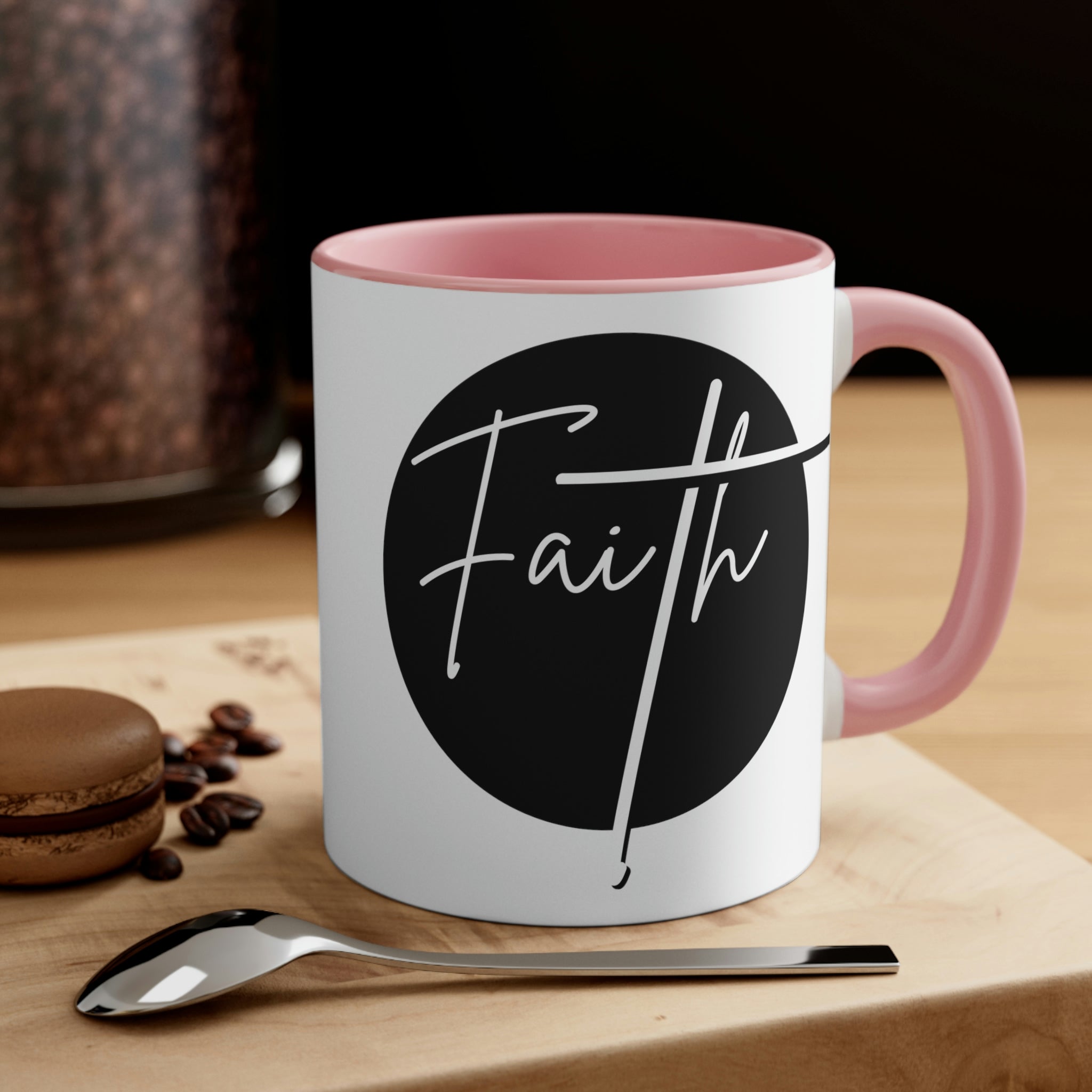 Two-tone Accent Ceramic Mug 11oz - Faith Illustration