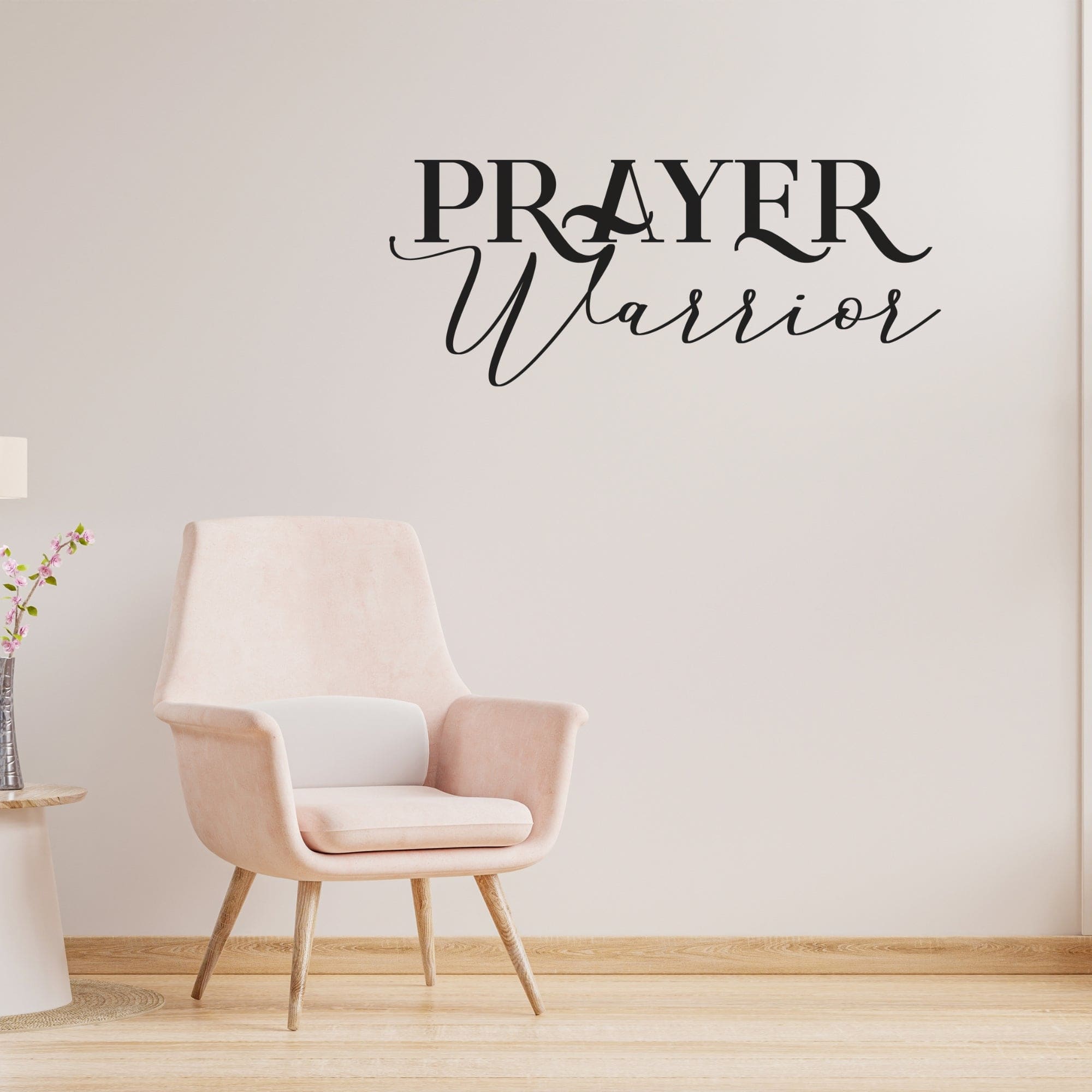 Decor - Prayer Warrior Removable Vinyl Wall Decal - Easy Peel and