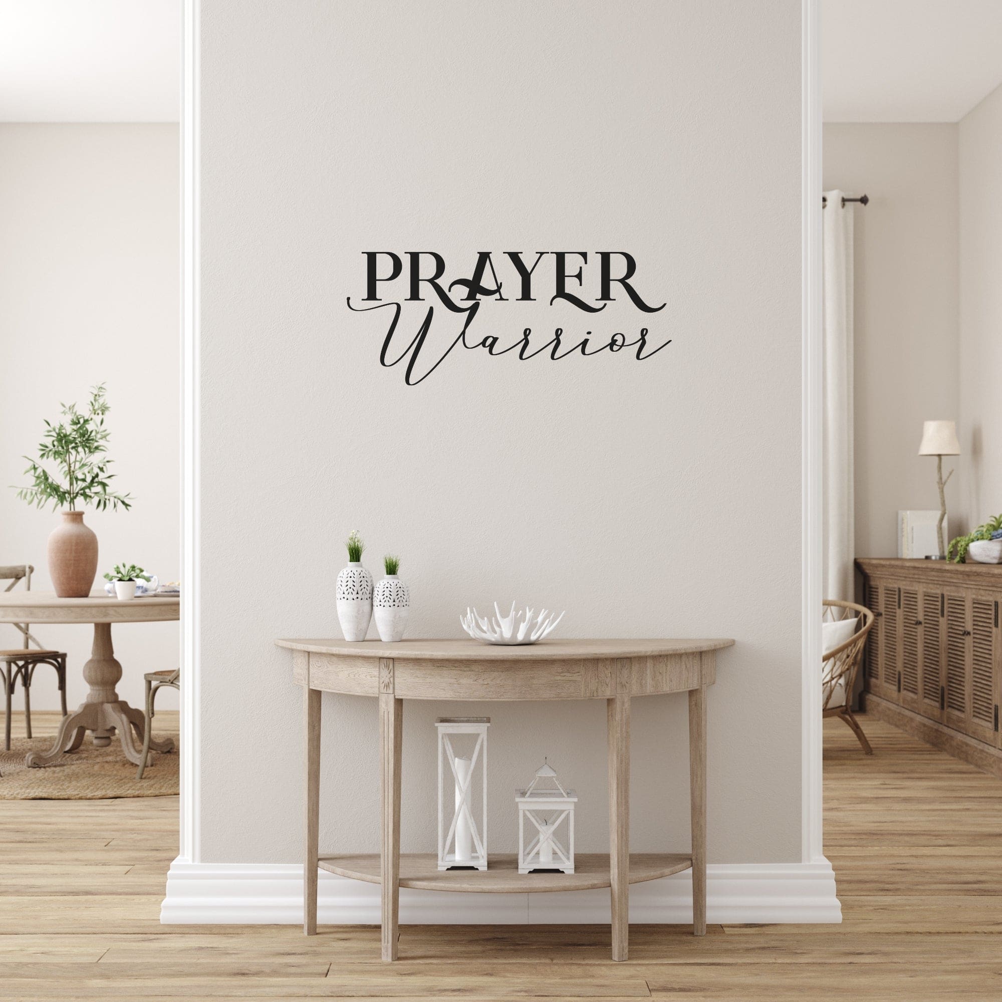 Decor - Prayer Warrior Removable Vinyl Wall Decal - Easy Peel and