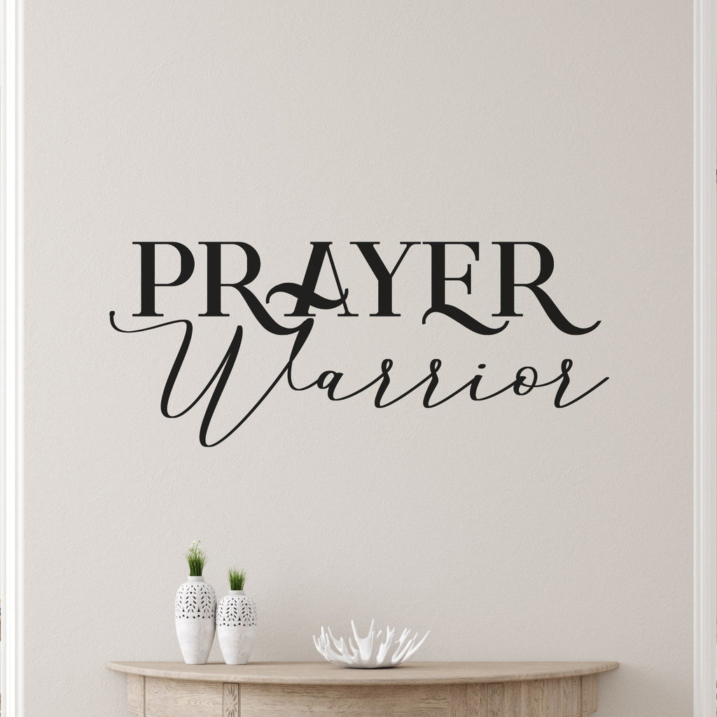 Decor - Prayer Warrior Removable Vinyl Wall Decal - Easy Peel and