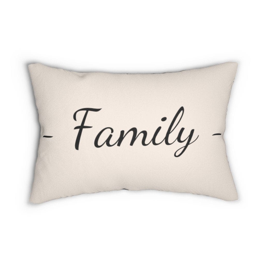 Decorative Lumbar Throw Pillow - Family - Beige Black