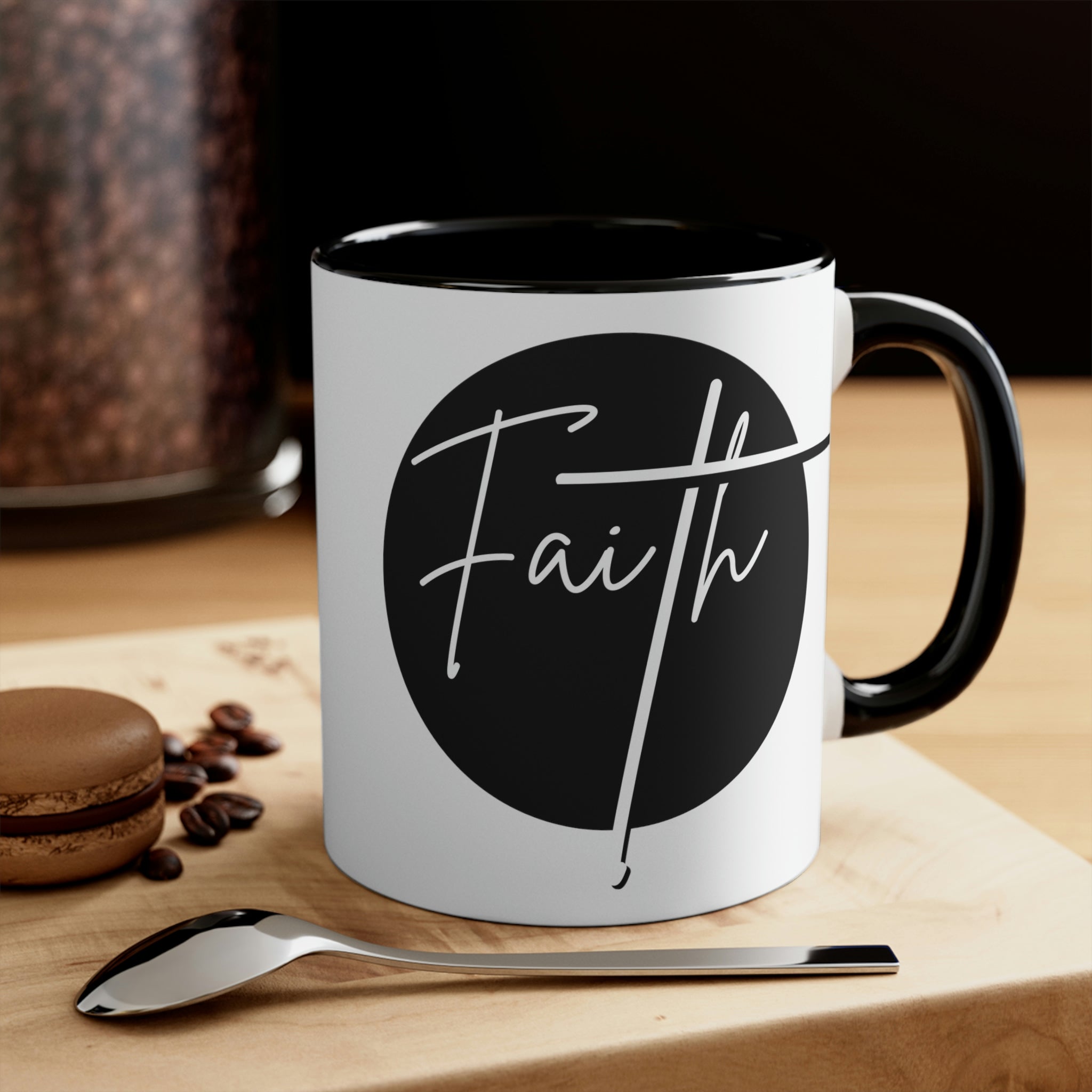 Two-tone Accent Ceramic Mug 11oz - Faith Illustration