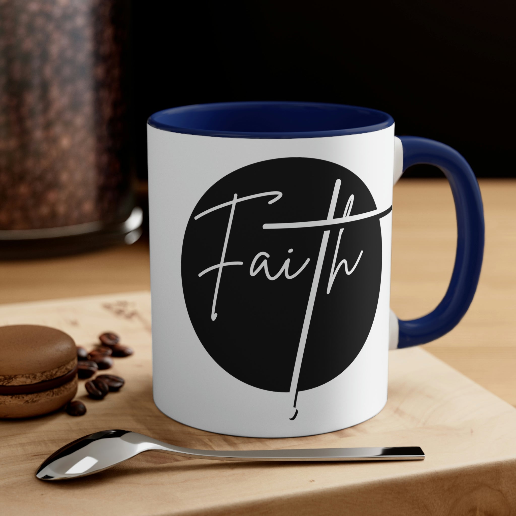 Two-tone Accent Ceramic Mug 11oz - Faith Illustration