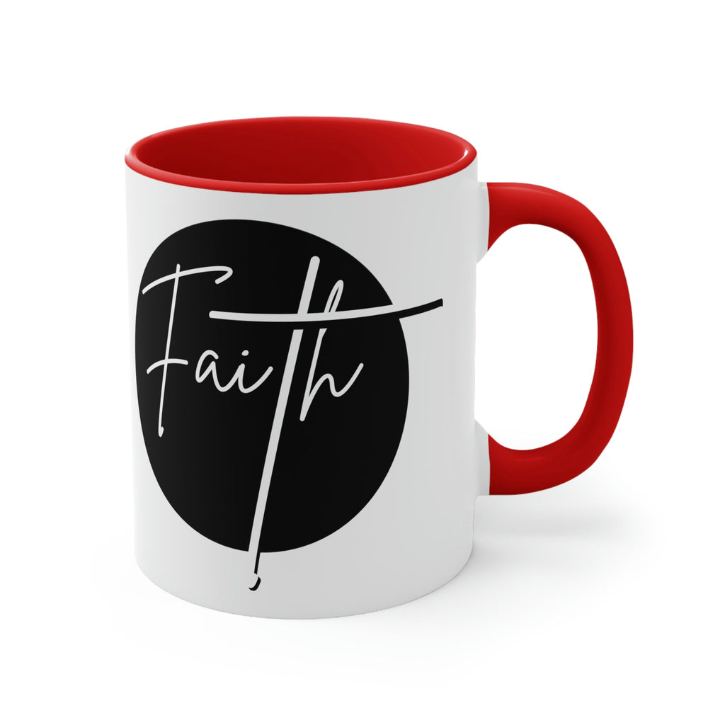 Two-tone Accent Ceramic Mug 11oz - Faith Illustration