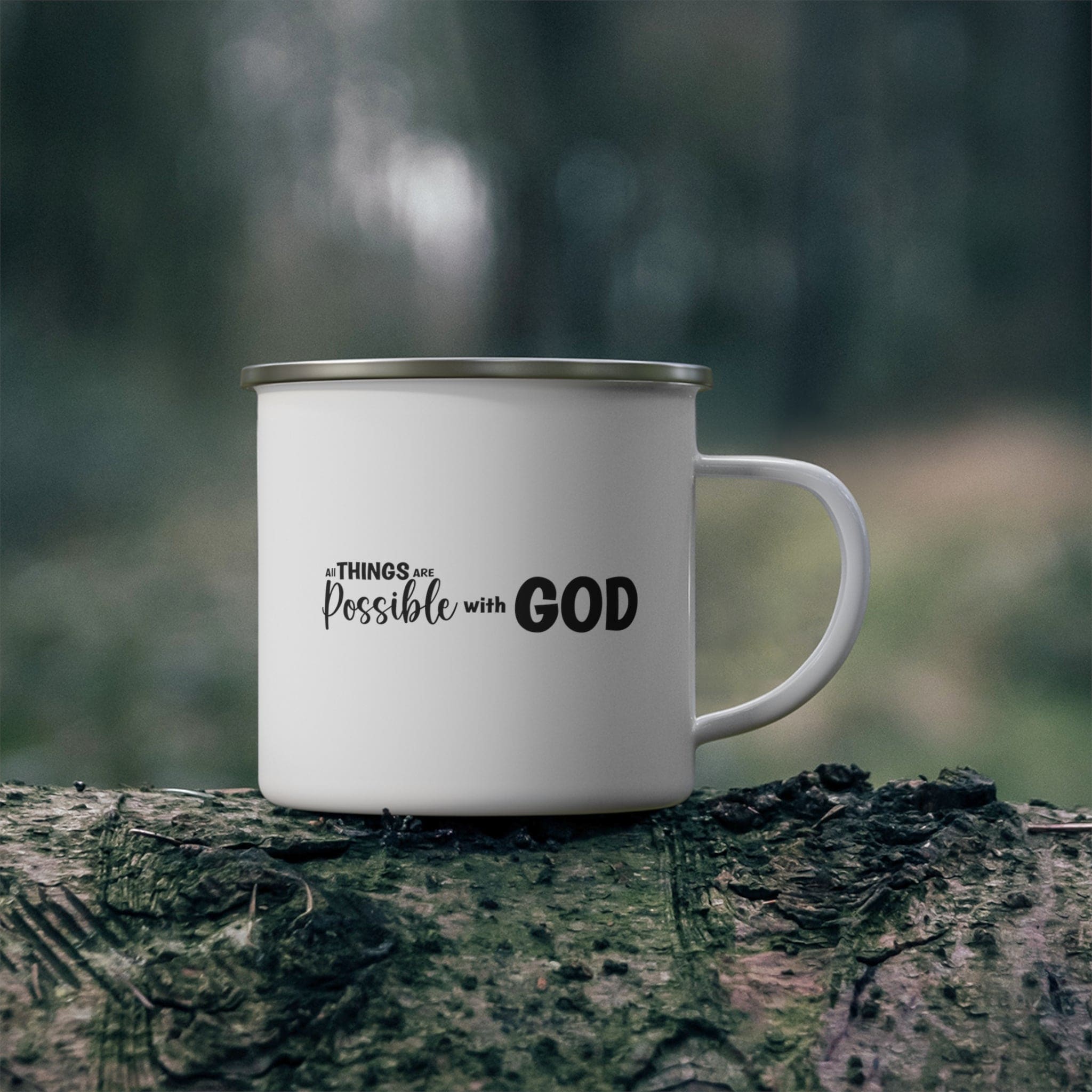 Enamel Camping Mug - All Things are Possible with God