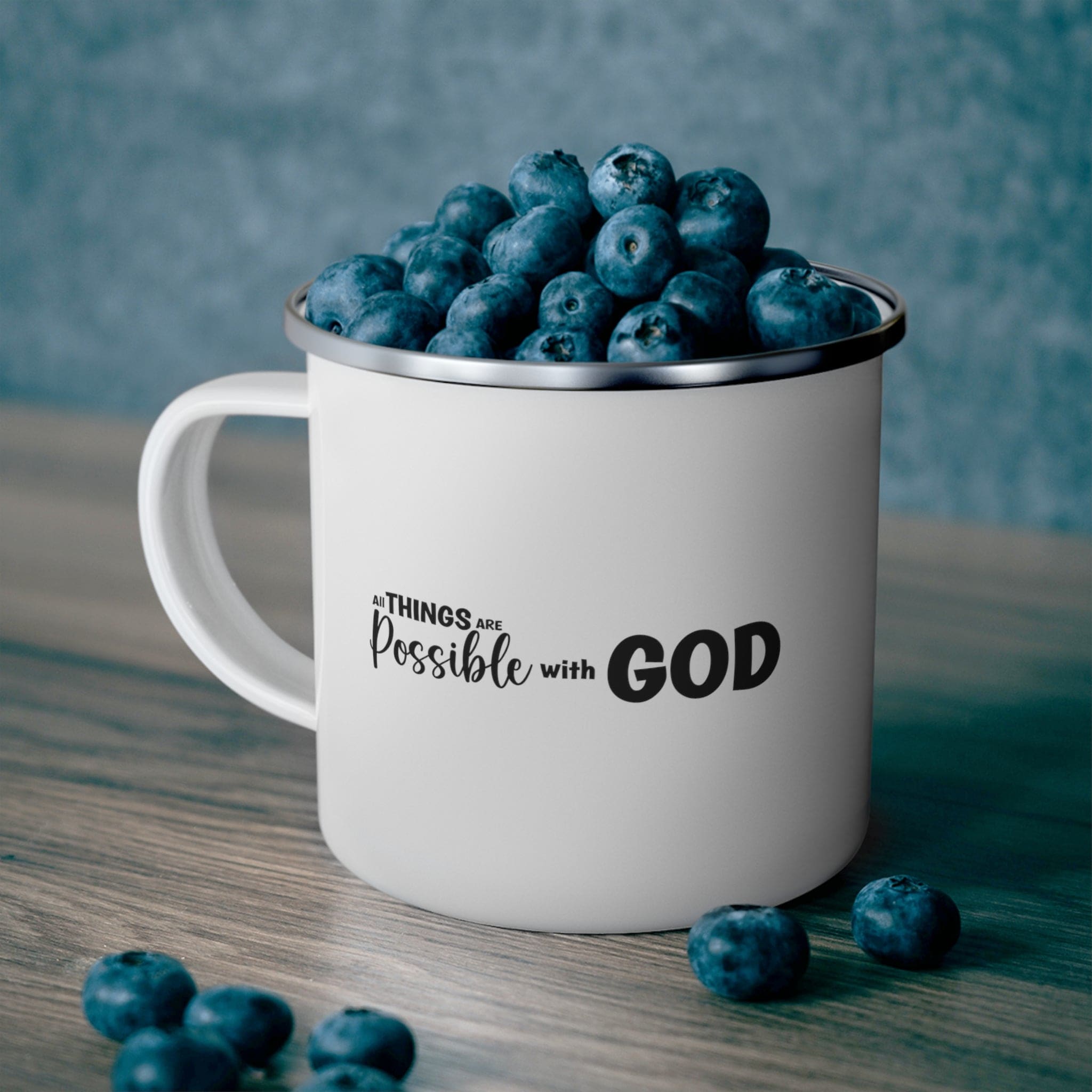 Enamel Camping Mug - All Things are Possible with God