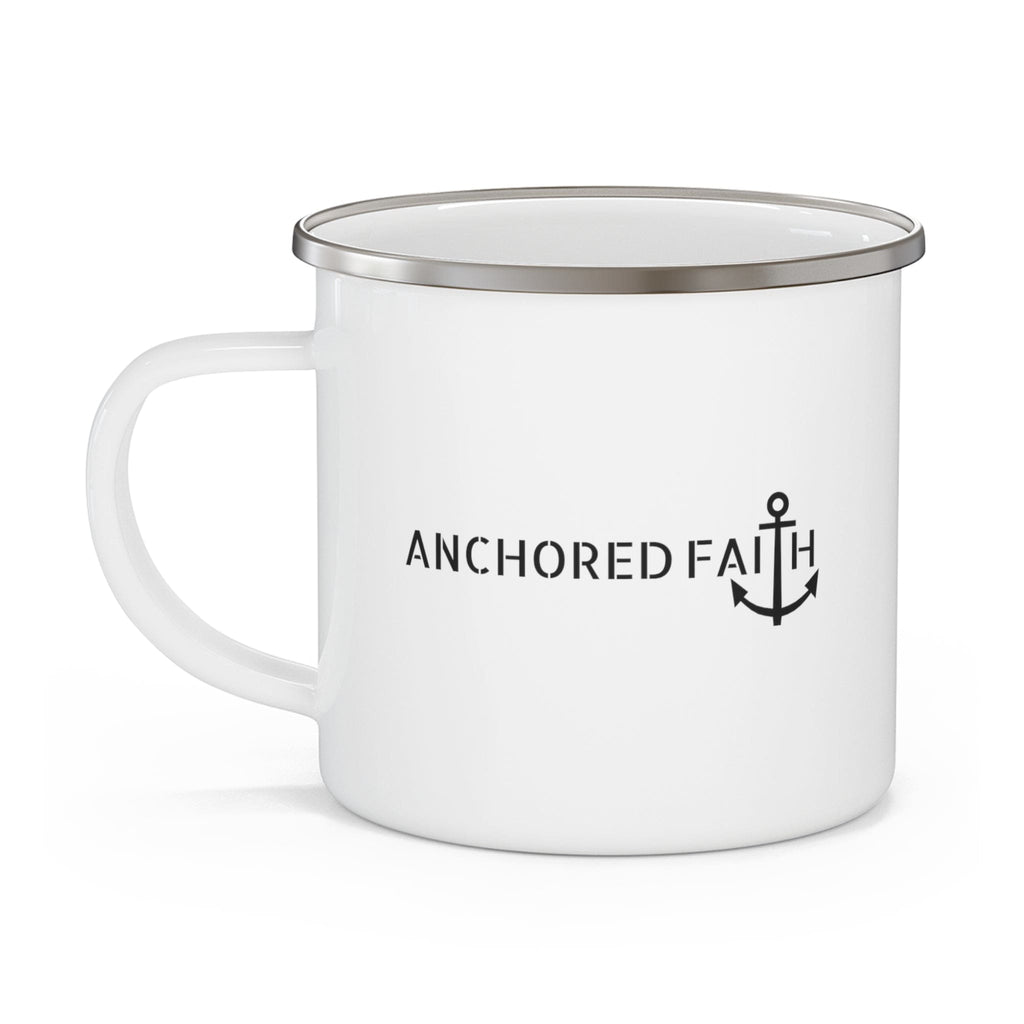 Enamel Camping Mug - Anchored Faith - Inspirational Illustration