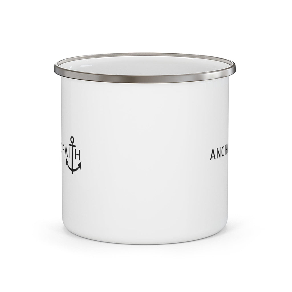 Enamel Camping Mug - Anchored Faith - Inspirational Illustration