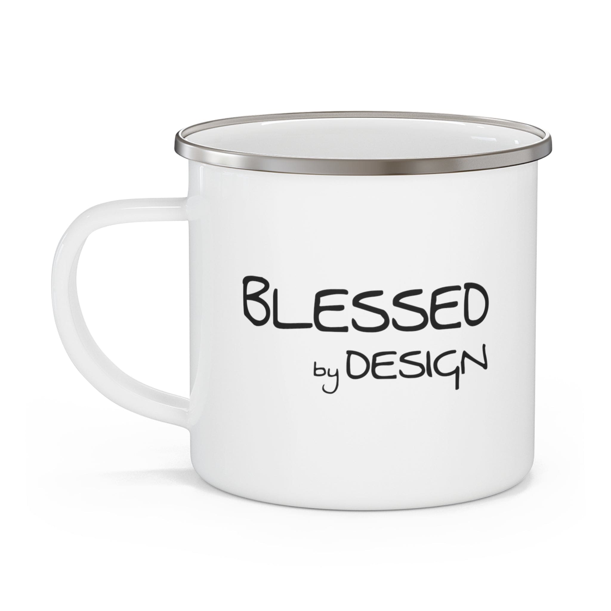 Enamel Camping Mug Blessed by Design - Inspirational Affirmation