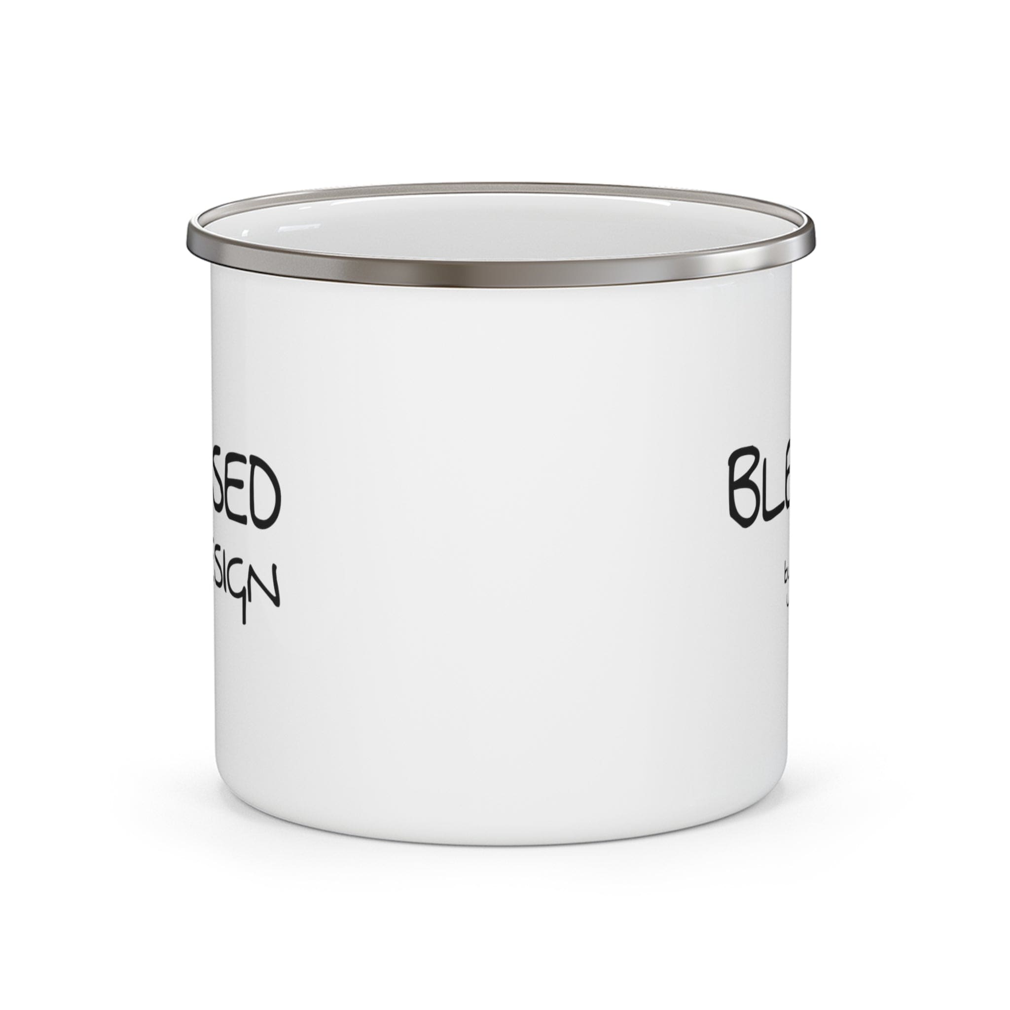 Enamel Camping Mug Blessed by Design - Inspirational Affirmation