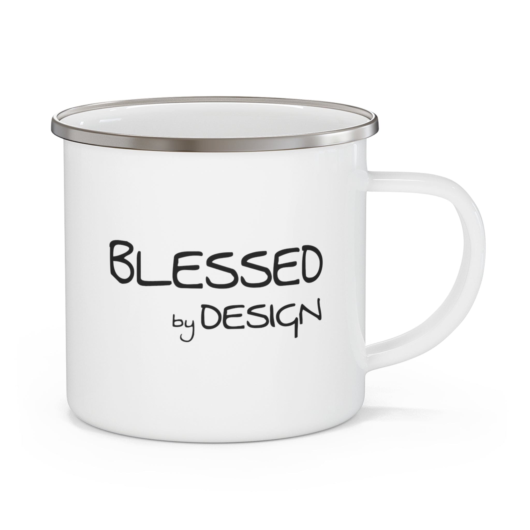 Enamel Camping Mug Blessed by Design - Inspirational Affirmation