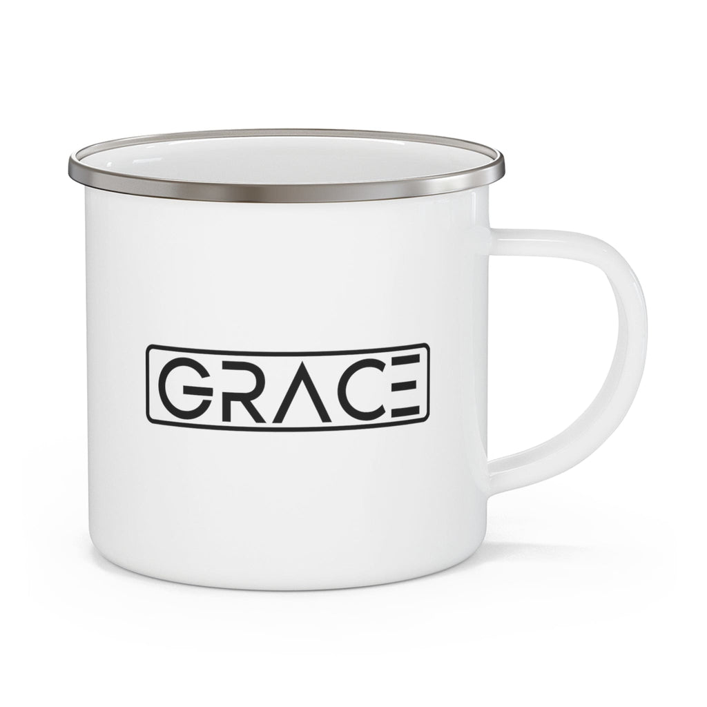 Enamel Camping Mug - Grace Christian Black Illustration