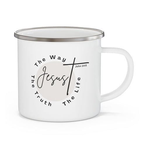 Enamel Camping Mug - Jesus the Way the Truth the Life