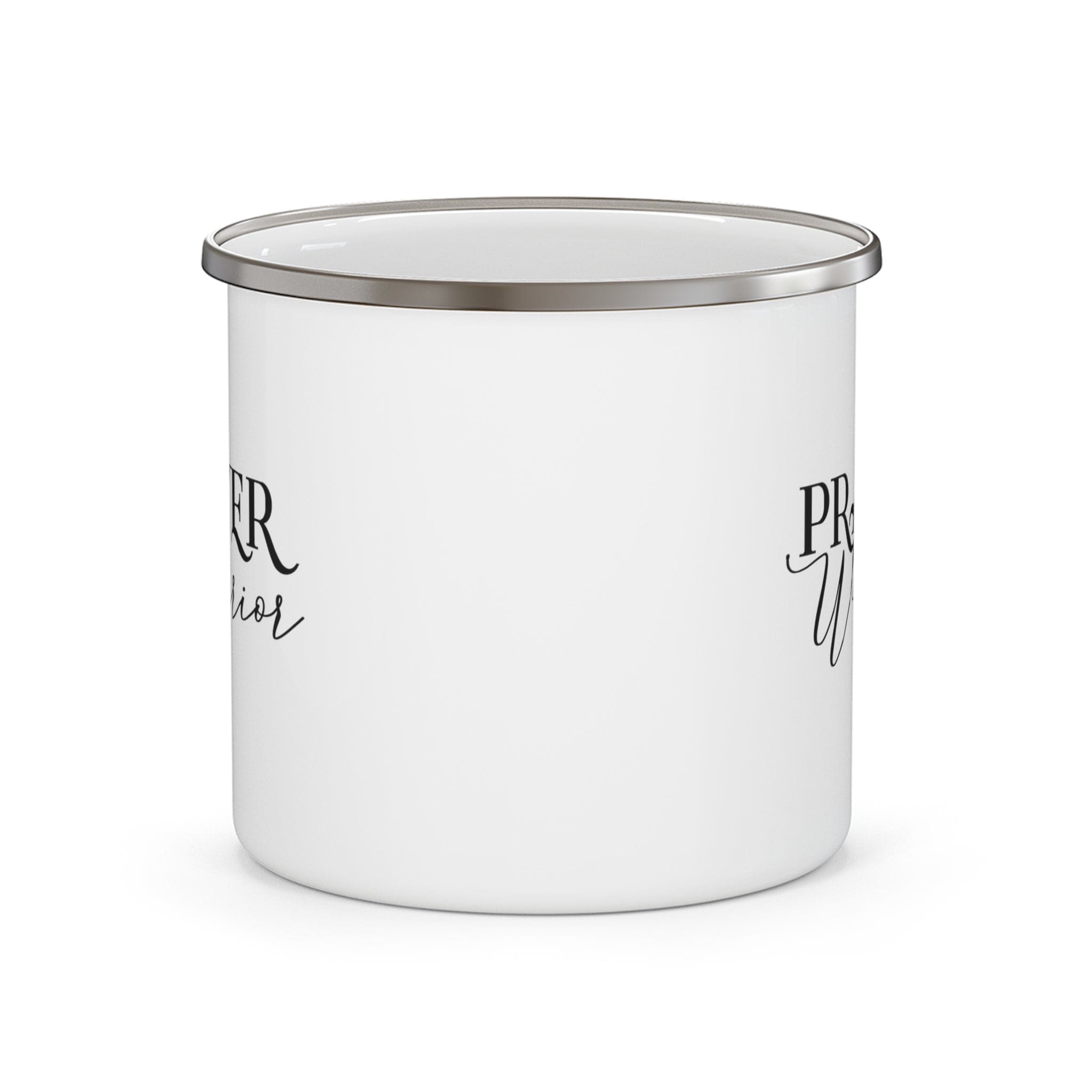 Enamel Camping Mug - Prayer Warrior Black Illustration