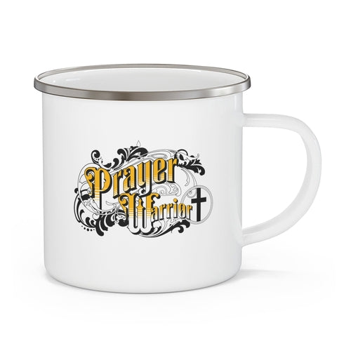 Enamel Camping Mug - Prayer Warrior Christian Inspiration